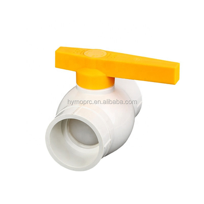 Moulding Processing Service ASTM/DIN Standard 1/2 Inch PVC Ball Valve with Yellow Handle