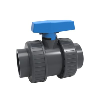 quality  PP Ball PVC Double Union Ball Valve for 1 Inch Pipe 1.0MPA Pressure and EPDM O-ring factory
