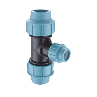 20-110MM PN16 Spain Type PP Compression Tee Drip Fitting Forged with Flange Connection