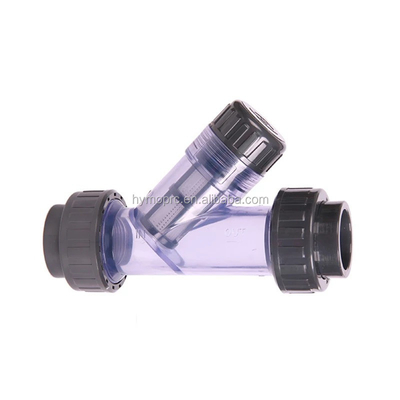 Industry 1 Inch Transparent PVC Y-Strainer with Socket/Thread Connection and Handle
