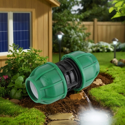 Plastic Drip Irrigation PP Tee Compression Fitting with Forged Technique and Round Head
