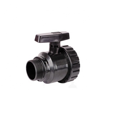 Manufacture Black PVC Ball Valves 50 mm Female Male Moulding Service 1.0MPA Pressure