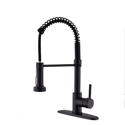 Classic Single Handle Stainless Steel Kitchen Faucet with Ceramic Valve Core and LED Light
