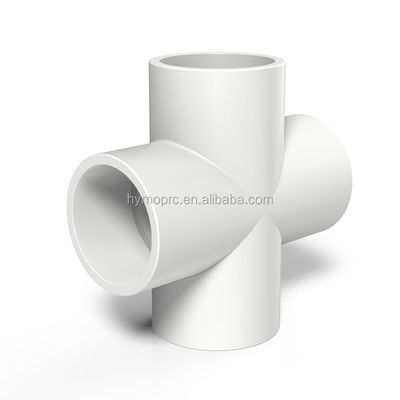 1/2 Inch Schedule 40 PVC Fittings Free Samples of White 4-Way Tee for Plumbing Needs