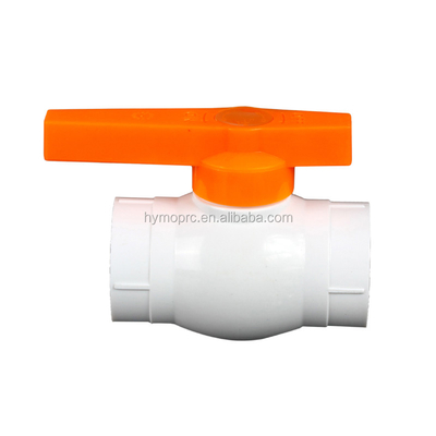 Moulding Processing Service ASTM/DIN Standard 1/2 Inch PVC Ball Valve with Yellow Handle