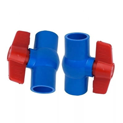 Standard Length PVC Ball Valve 1.5 Inch for Irrigation Blue Color and Material