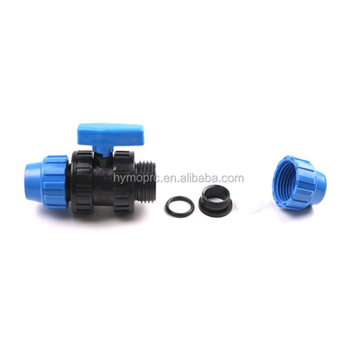 32mm Blue Color PP Compression Fittings and Valves for Irrigation White Grey Color