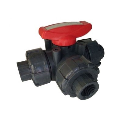 OEM ODM 2 Inch Pool 3 Way Ball Valve with Moulding Processing Service in White Grey