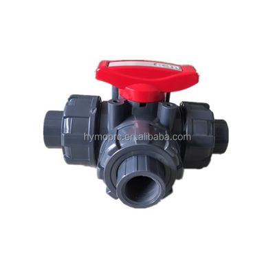 OEM ODM 2 Inch Pool 3 Way Ball Valve with Moulding Processing Service in White Grey