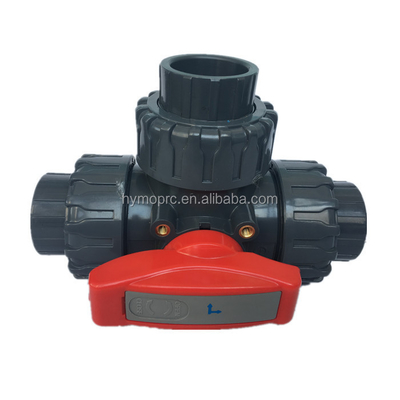 OEM ODM 2 Inch Pool 3 Way Ball Valve with Moulding Processing Service in White Grey