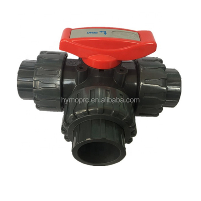 OEM ODM 2 Inch Pool 3 Way Ball Valve with Moulding Processing Service in White Grey