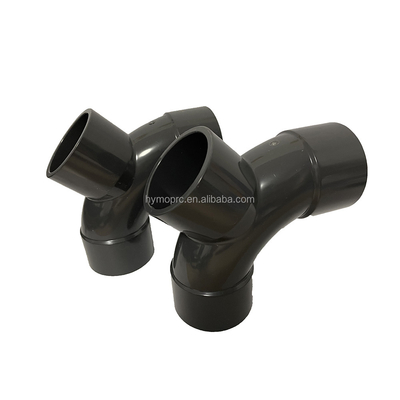 45-Degree Y-Branch Pipe Fitting Lateral Tee DN50 for Water Pipes STANDARD Length White