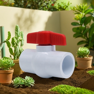 Socket Connection 1-Inch White PVC Ball Valve for Plumbing Systems from Plastic Valve