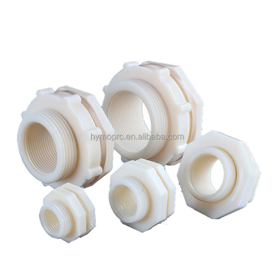 Plumbing PVC Fittings Pipe Connector Bulkhead Fitting with Threaded Ends 20mm-400mm White