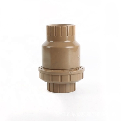Plastic Valve 1 Inch Brown Color Vertical PVC Ball Check Valve with Pressure 1.0MPA