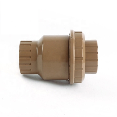 Plastic Valve 1 Inch Brown Color Vertical PVC Ball Check Valve with Pressure 1.0MPA