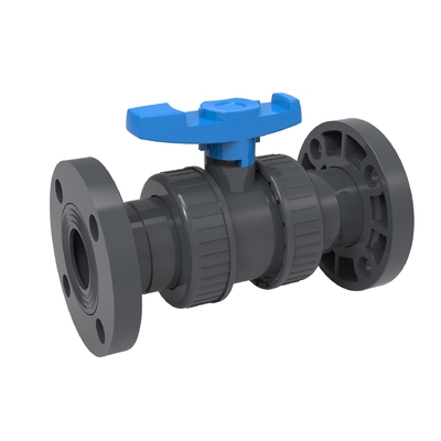 PP Ball PVC Double Union Ball Valve for 1 Inch Pipe 1.0MPA Pressure and EPDM O-ring