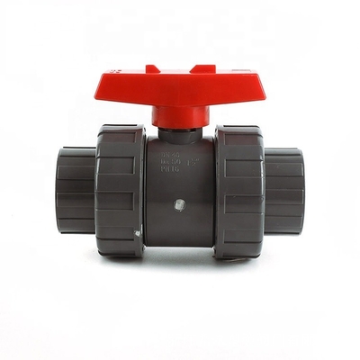 PP Ball PVC Double Union Ball Valve for 1 Inch Pipe 1.0MPA Pressure and EPDM O-ring
