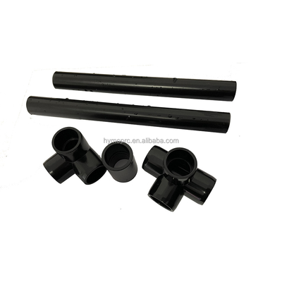 Standard Thickness PVC Furniture Fittings Black Pipe Fittings 3 4 5 Way Pipe Connector