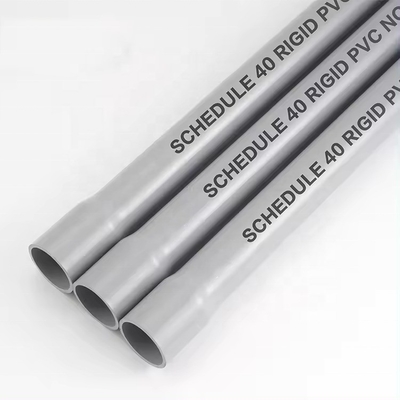 Length 10ft Schedule 40 Standard Grey PVC Conduit Pipe Wire Electrical Bell End 1&quot; PVC